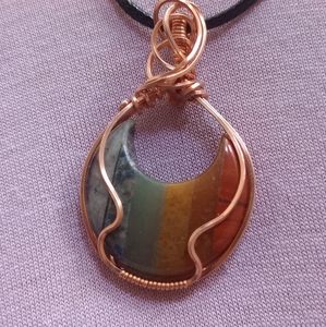 Chakra moon handwrapped in copper